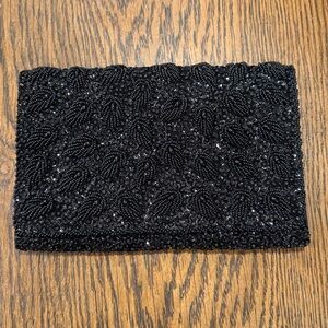 LaRegale Vintage Black Beaded Clutch